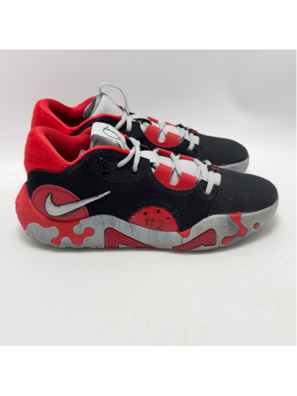 Men’s Nike PG 6 Bred Sneakers DC1974-003 Color Black, Red, and Grey Size 8